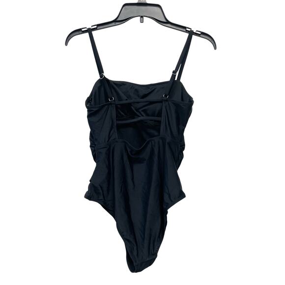 Cupshe Women's Black Shirred Square Neck One Piece Swimsuit Size Small - Picture 4 of 7